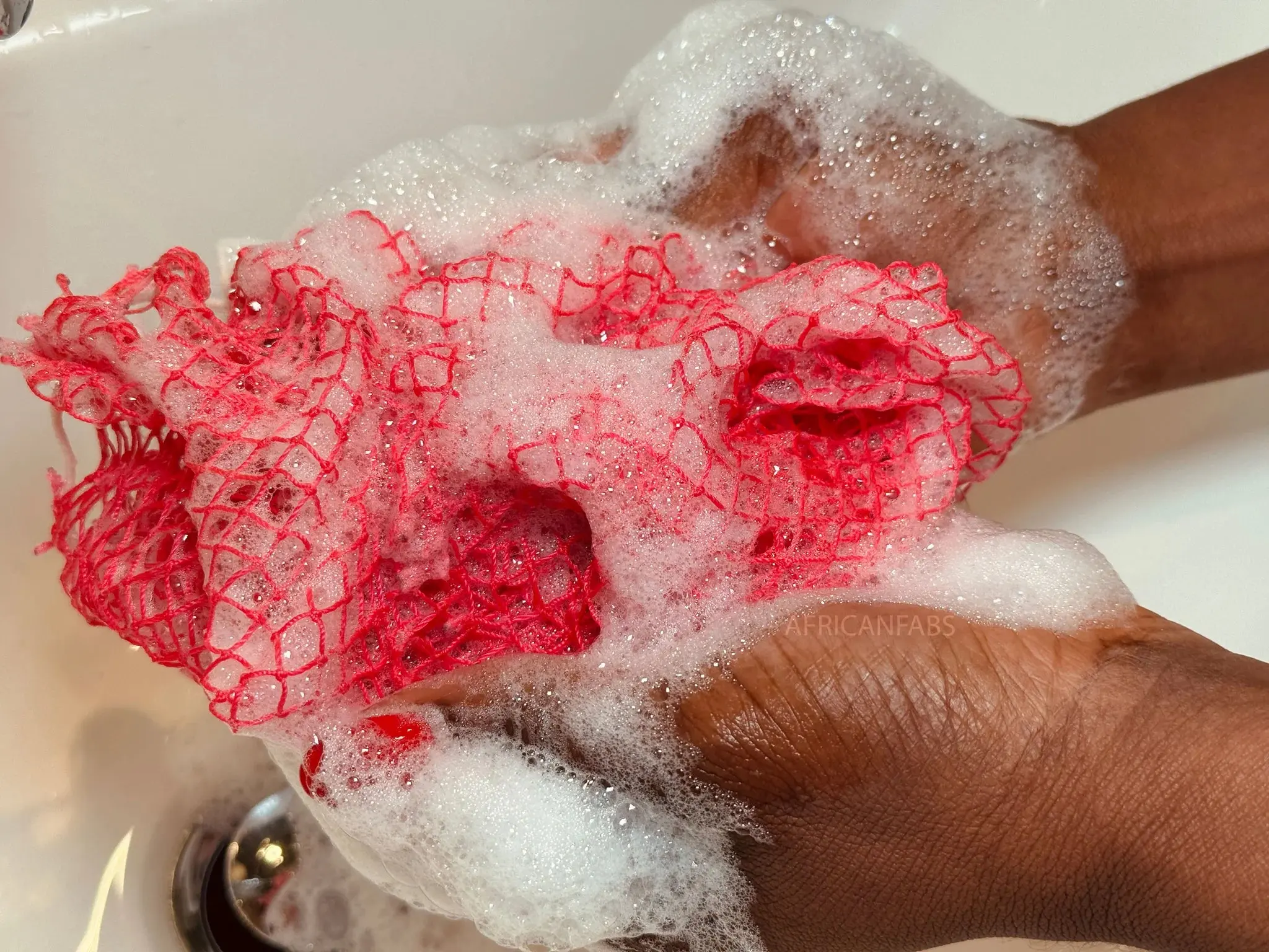 African Net Sponge Sapo Neon Green - Image 3
