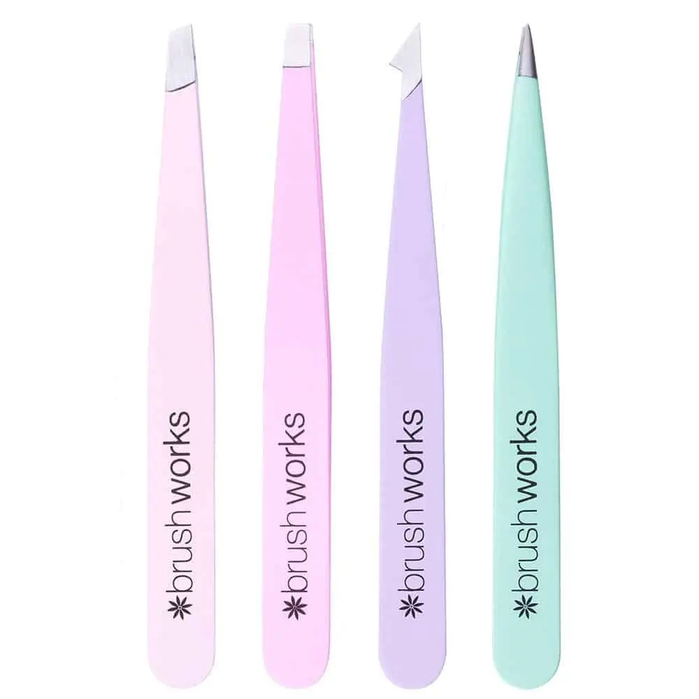 4 Piece Combination Tweezer Set Pastels