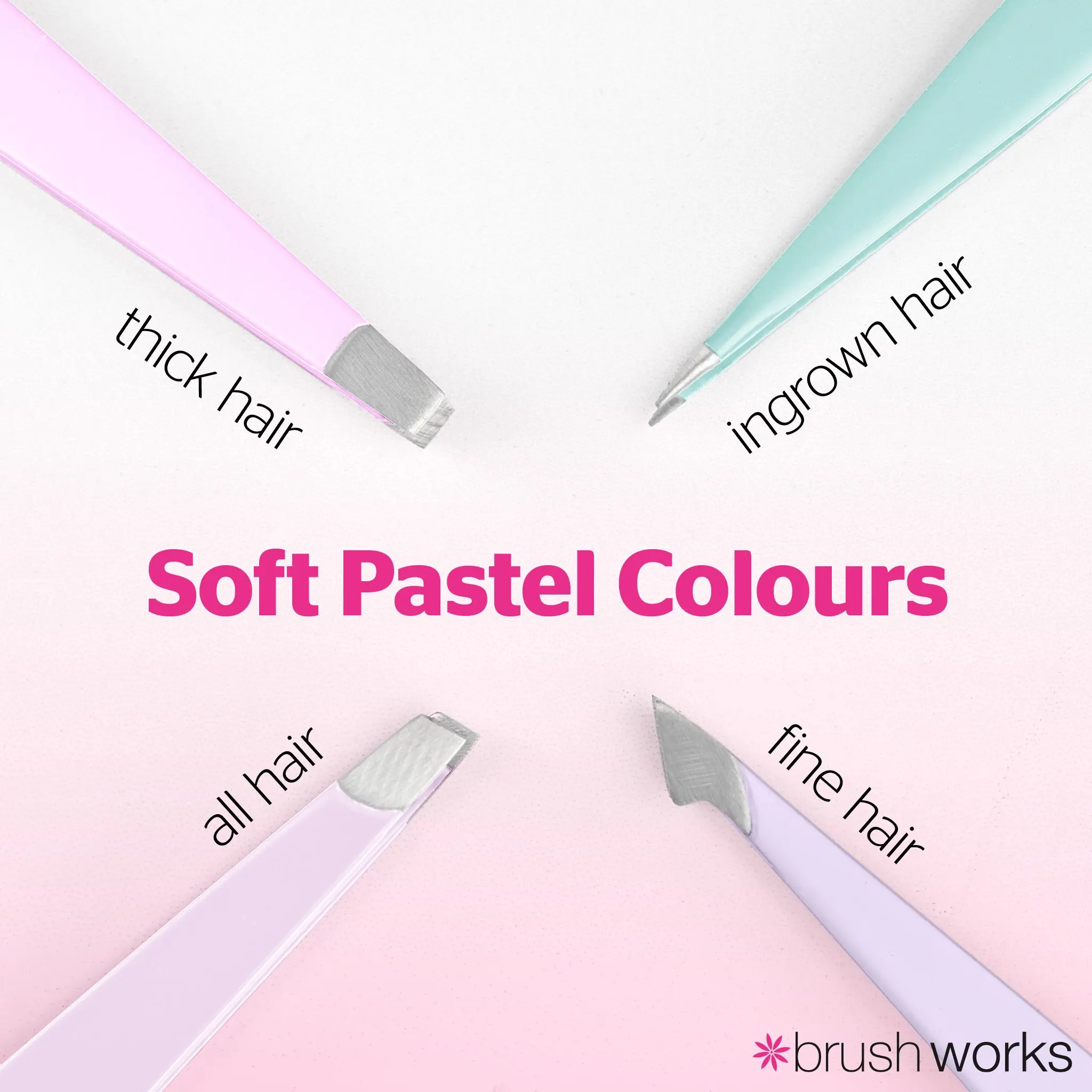 4 Piece Combination Tweezer Set Pastels - Image 4