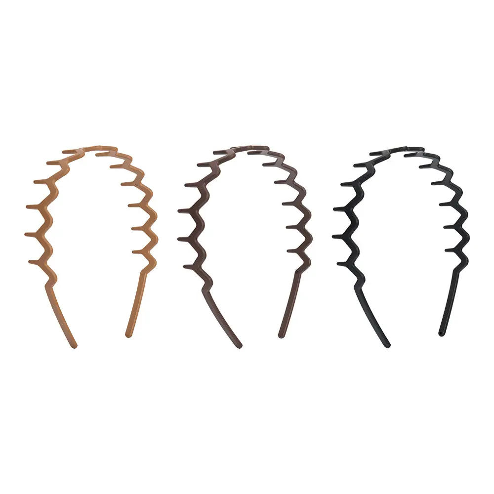 Neutral Zig Zag Headbands Set Matte