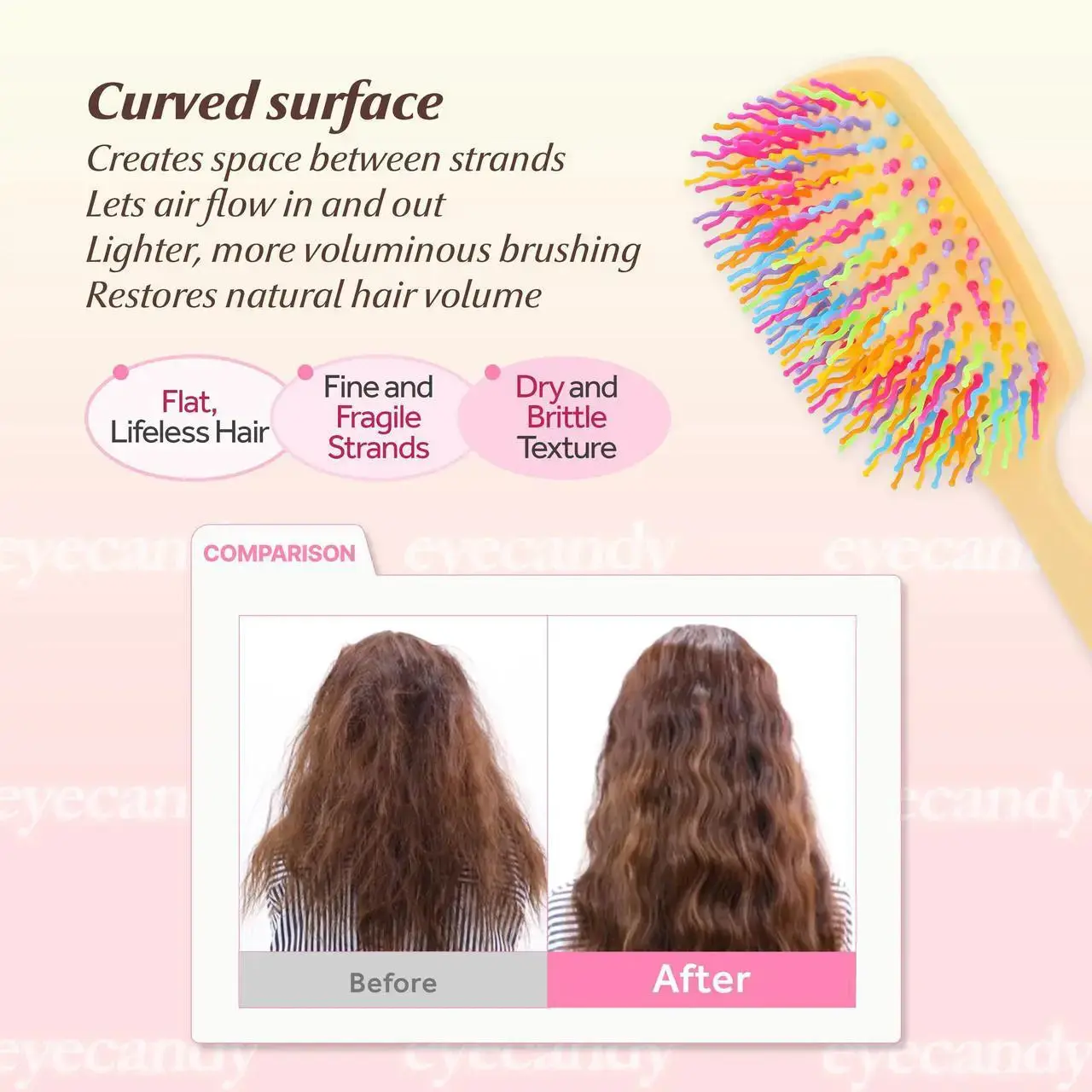 Rainbow Volume S Paddle Brush Sky Blue - Image 3