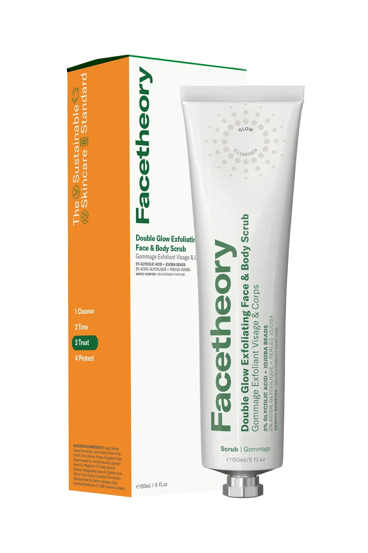 Exfoliant visage et corps Double Glow délicatement parfumé