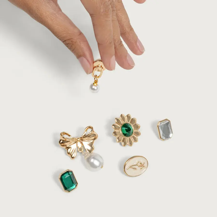Kitschpop Charms 6pc Set Vintage Emerald - Image 2