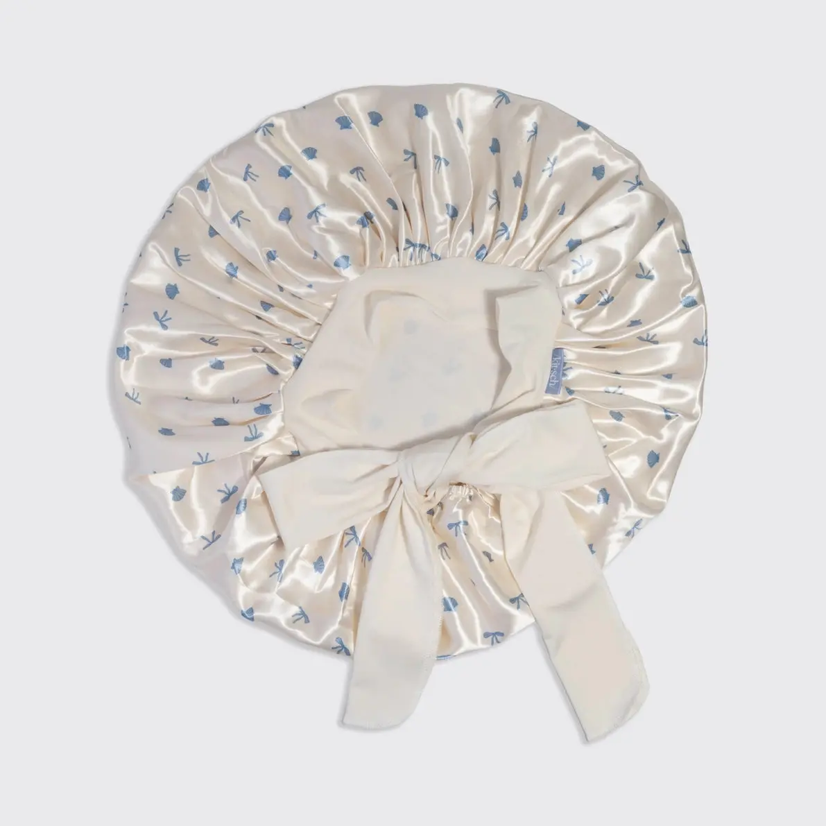 Oversized Satin Bonnet Pearlized Cream & Coastal Blue - Image 5