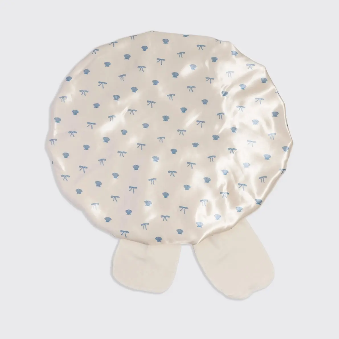 Oversized Satin Bonnet Pearlized Cream & Coastal Blue - Image 6