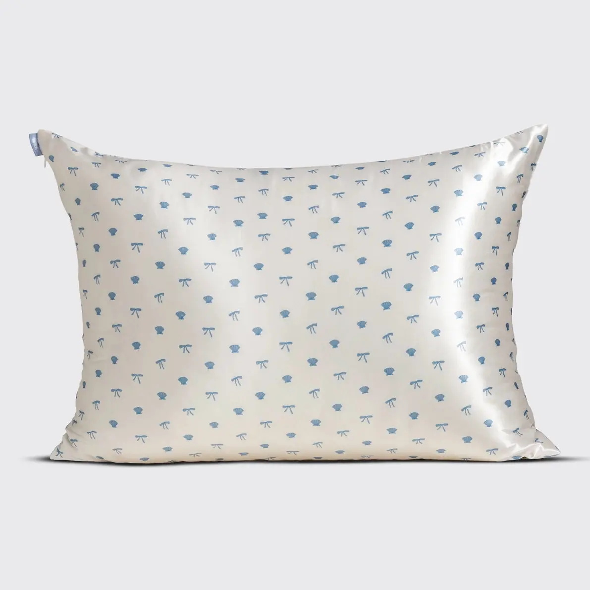 Standard Satin Pillowcase Pearlized Cream & Coastal Blue - Image 5