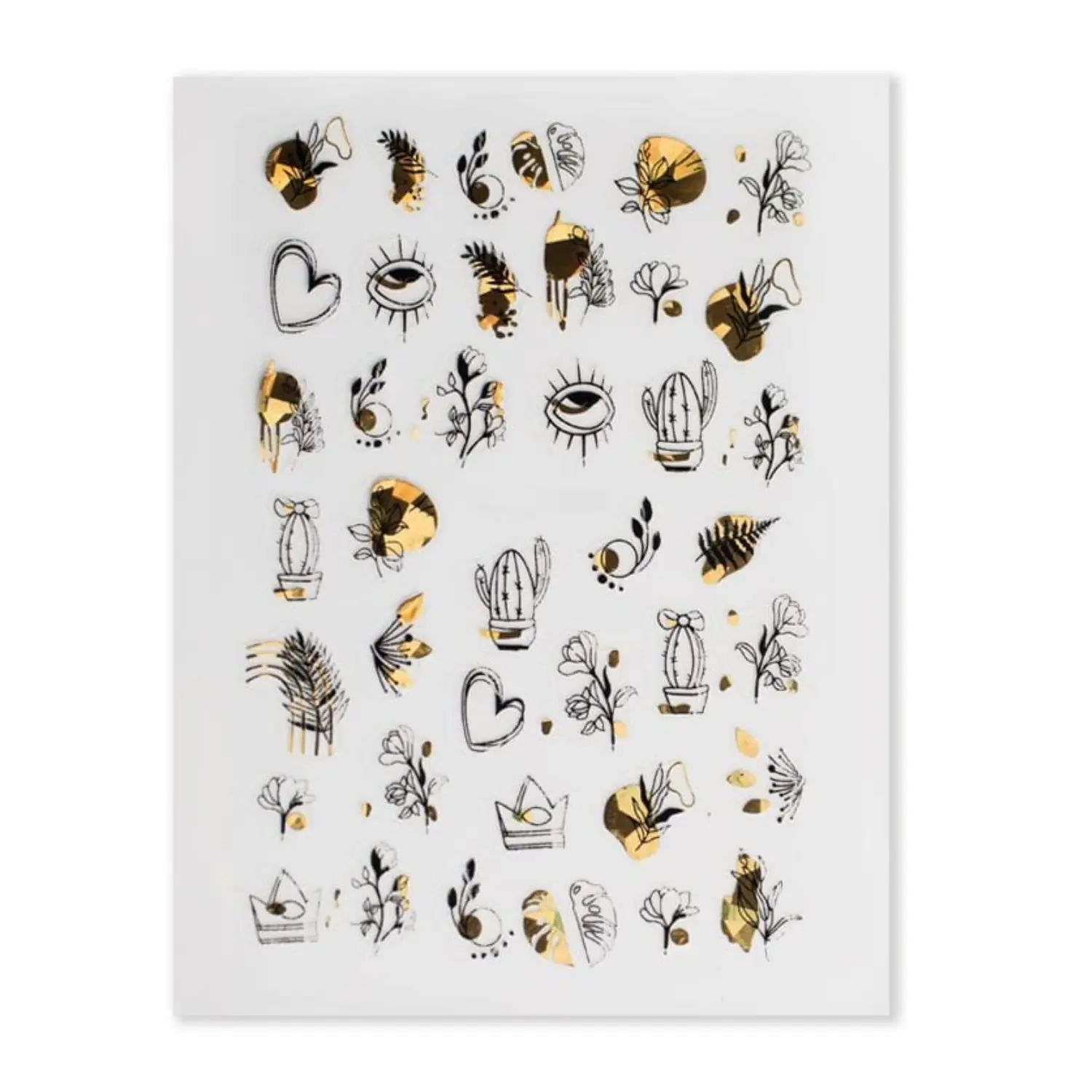 Nail Art Gold Glam Stickers 15