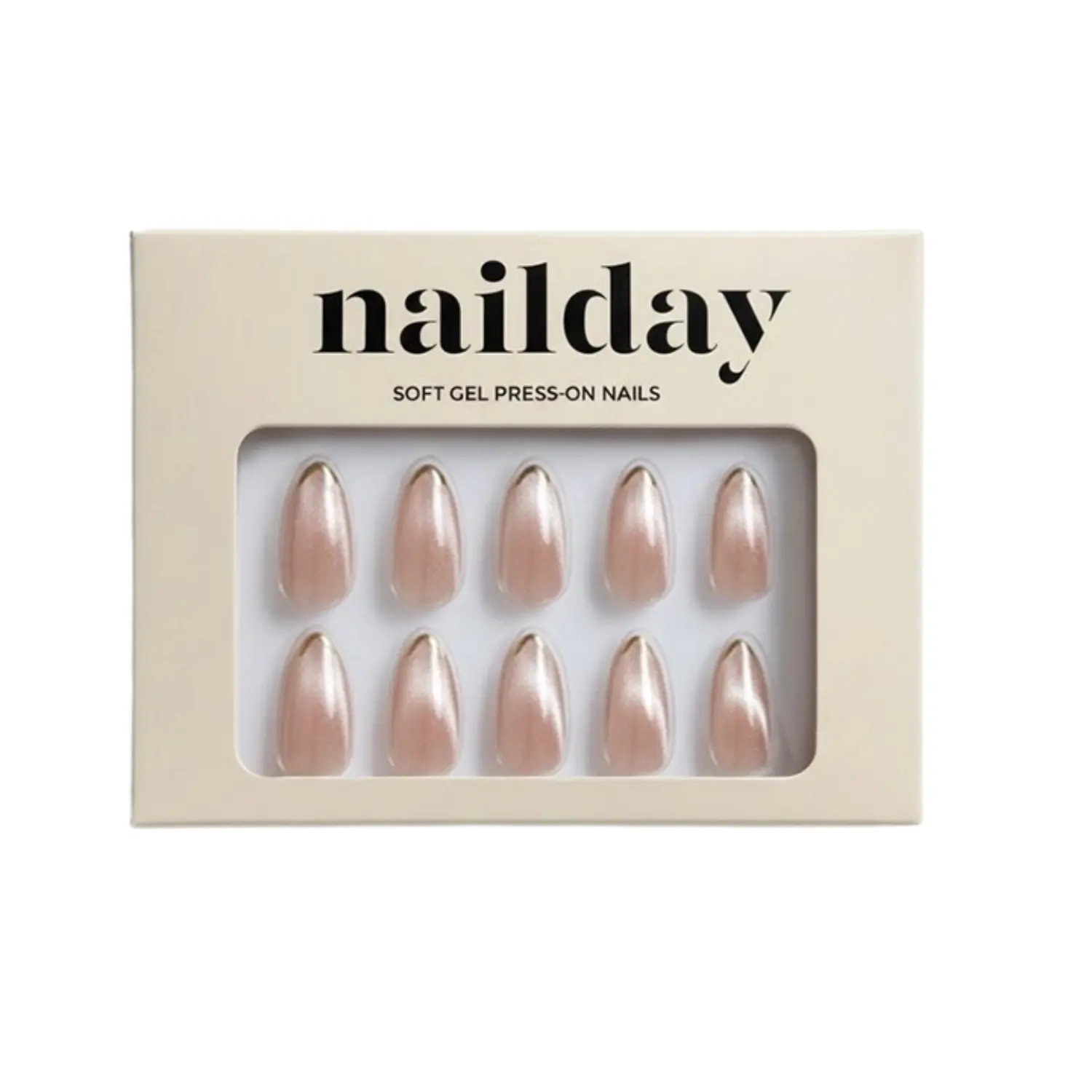 Soft Gel Press-On Nails Gold Digger