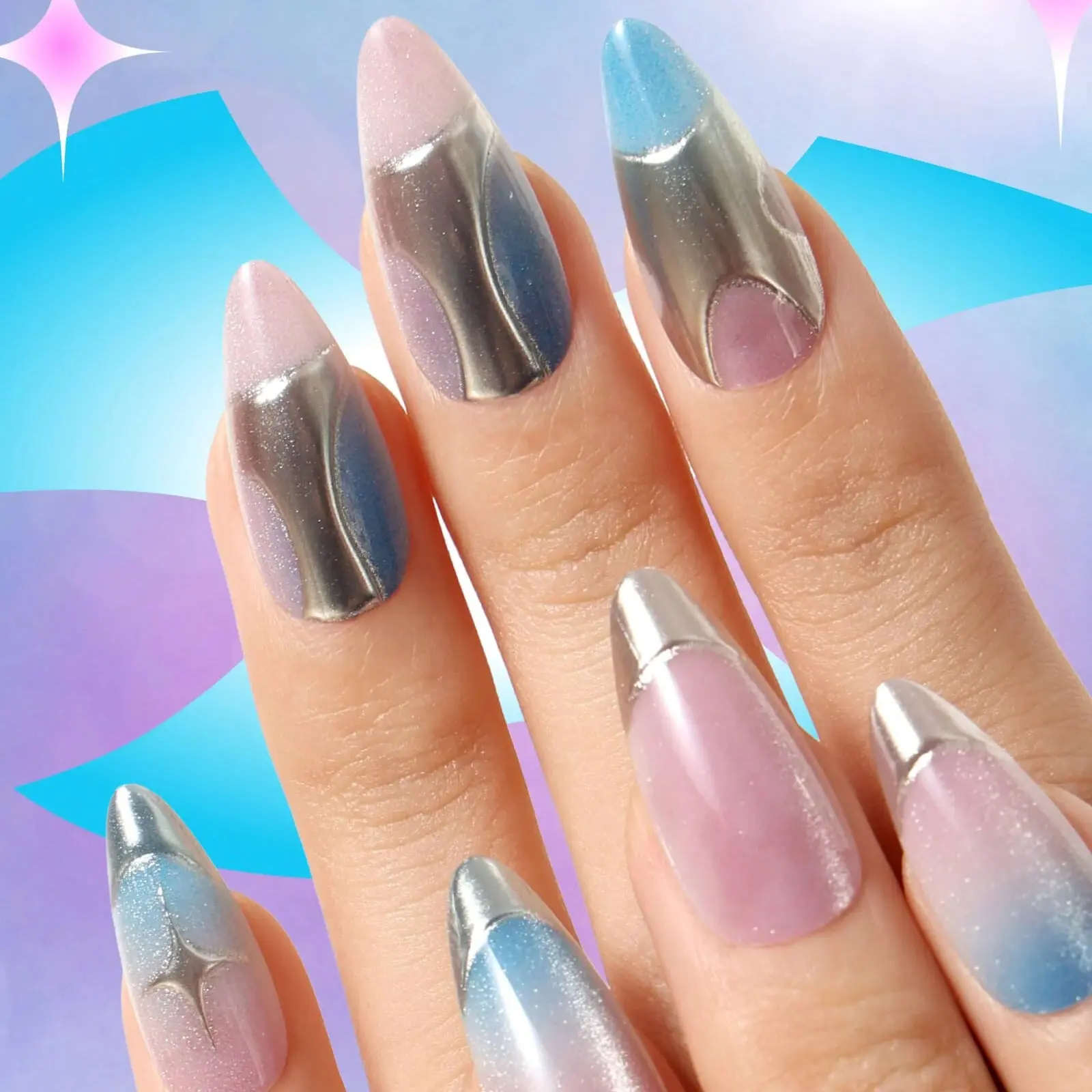 Press-On Nails Titanium Jelly - Image 2