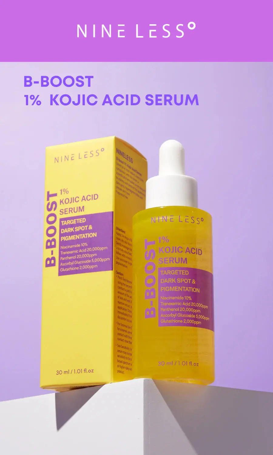 Sérum à l'acide kojique 1 % Nine Less B-Boost - Image 2