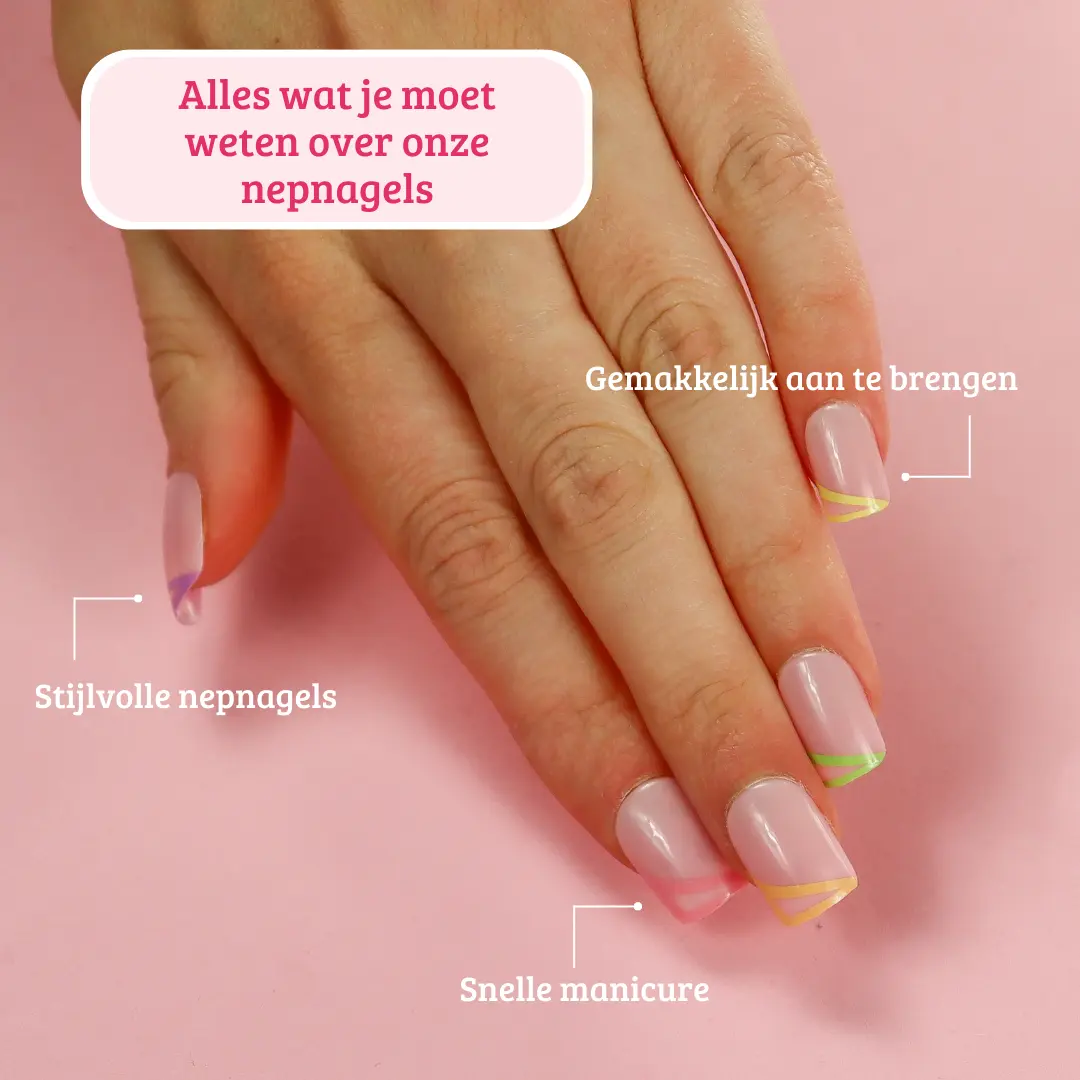 Press On French Nails Triangle Multicolor - Image 9