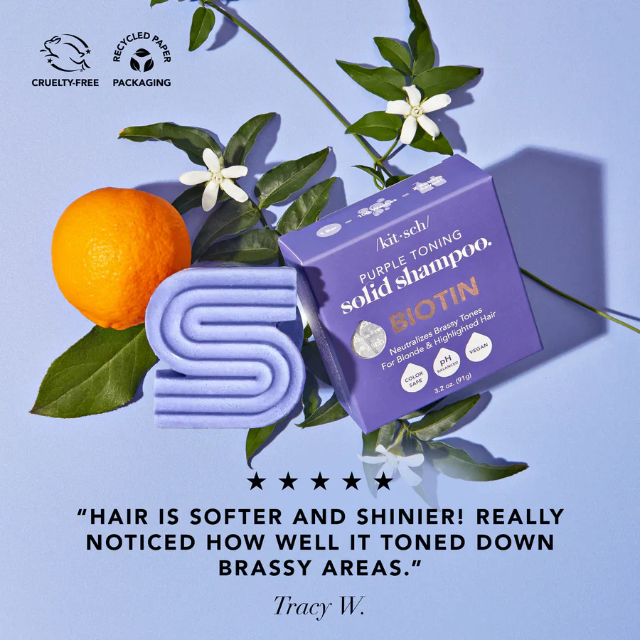 Purple Toning Solid Shampoo with Biotin - Image 6