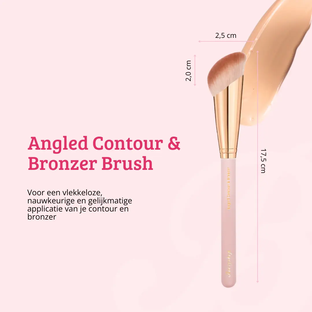 Soft Pink & Gold Angled Contour & Bronzer Brush - Image 7