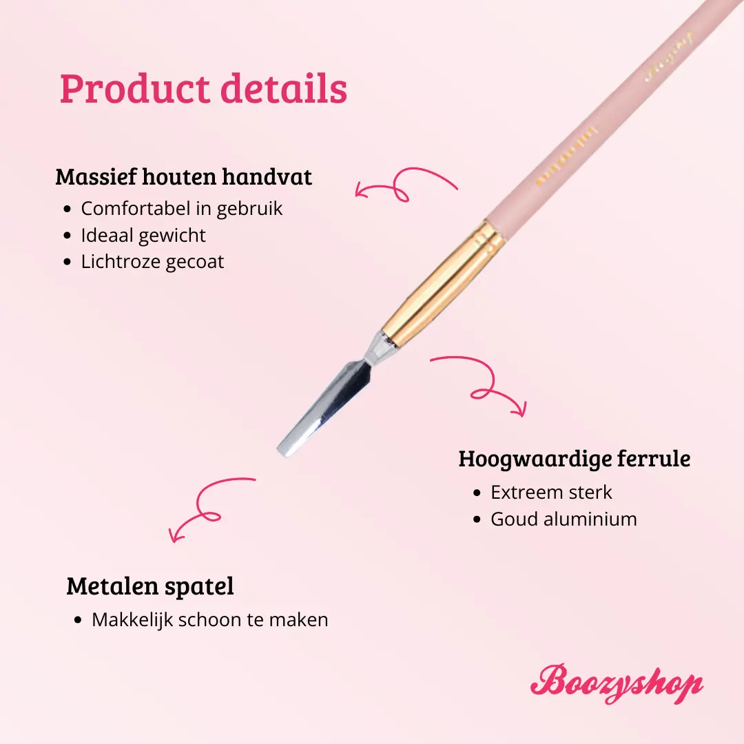 Soft Pink & Gold Brow Sculpting Duo Brush - Image 4