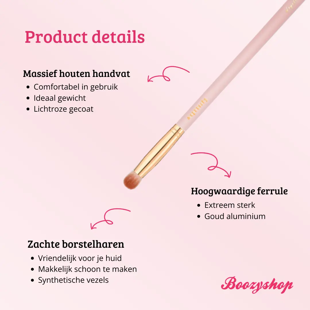Soft Pink & Gold Eyeshadow Brush - Image 4