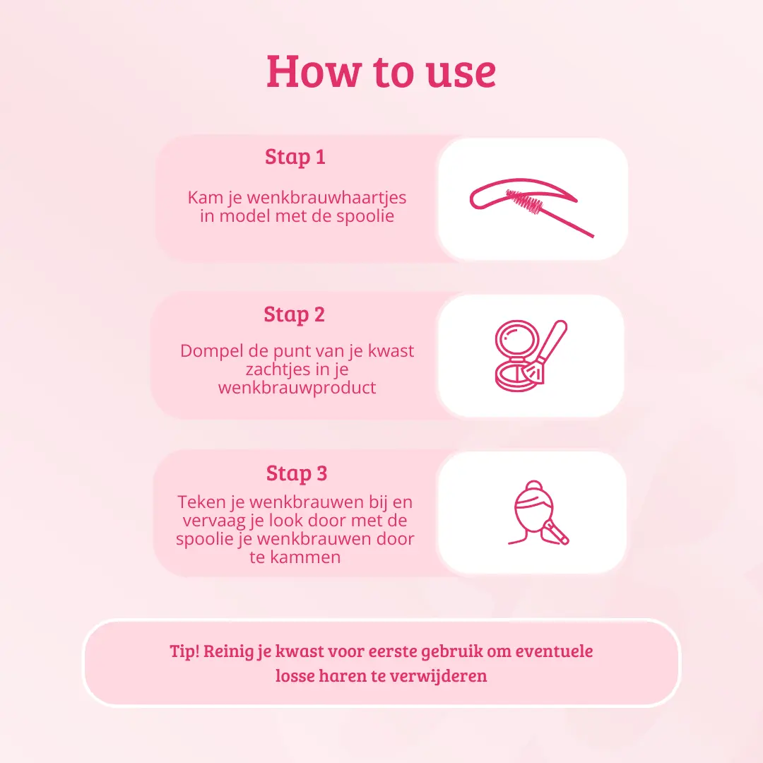 Soft Pink & Gold Lash and Brow Brush - Image 5