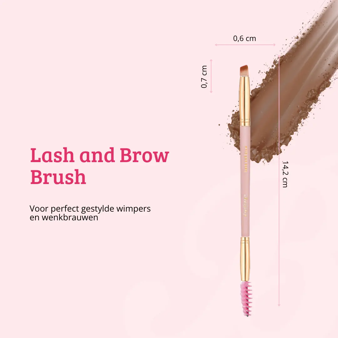 Soft Pink & Gold Lash and Brow Brush - Image 7