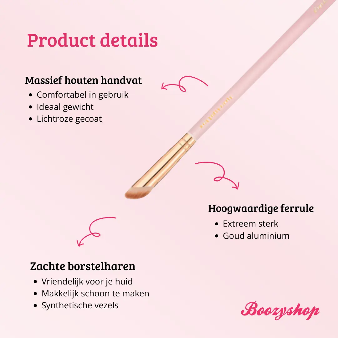 Soft Pink & Gold Rounded Angled Brow & Liner Brush - Image 4