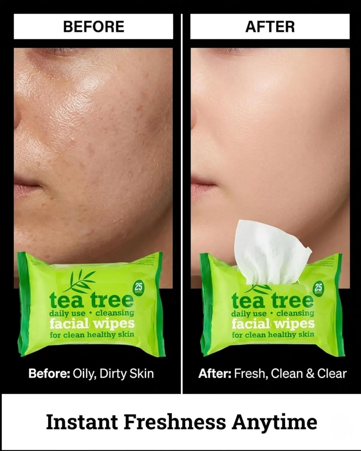 Tea Tree Facial Wipes Twin Pack - Image 2